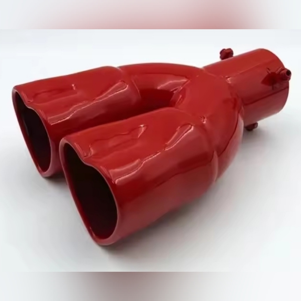 Stainless steel double Heart Car Truck 2.5" Exhaust Muffler tip Choose Color